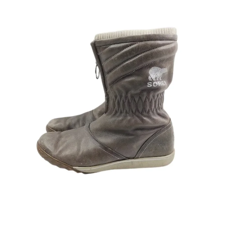 Sorel Women's Taupe‎ Firenzy NL1584-051 Leather Ankle Winter Boots Size 7.5